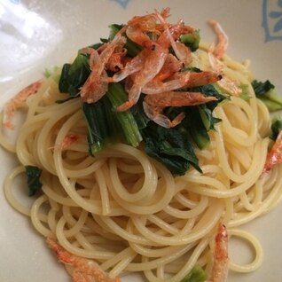 桜えびと小松菜のサッパリ和風パスタ